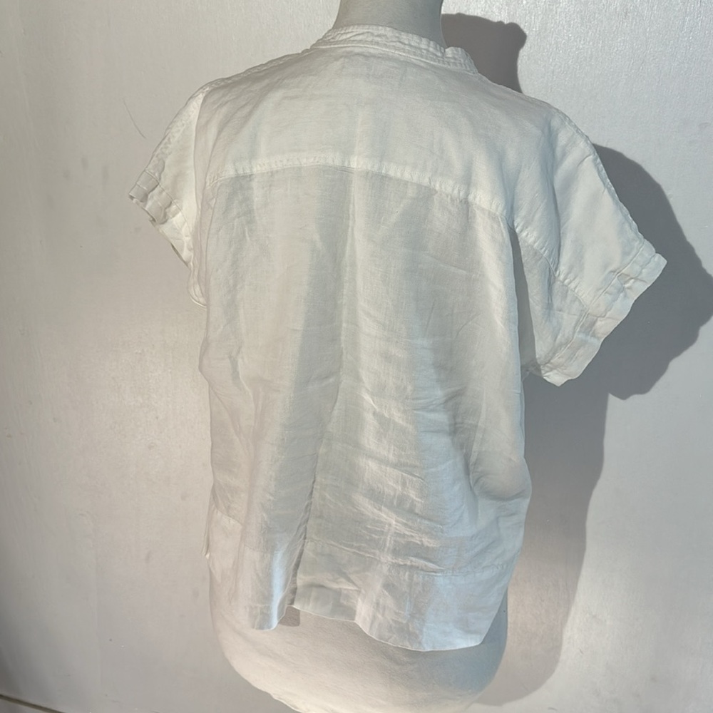 Everlane The Linen Split-Neck Top Sz 6 - Picture 4 of 7